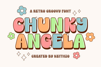 Chunky Angela Font for Bold Headings & Art